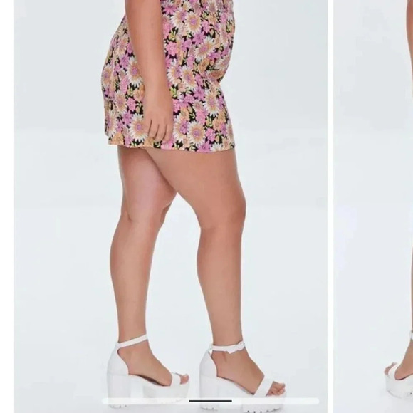 Floral elastic waist shorts - Picture 3 of 7